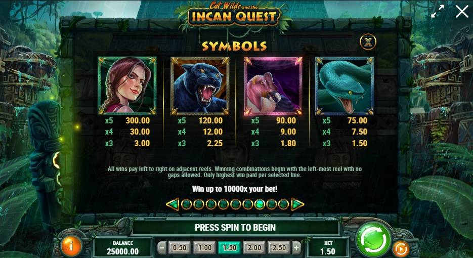 CAT WILDE AND THE INCAN QUEST ทดลองเล่น PLAY’n GO เครดิตฟรี UFABET เว็บตรง