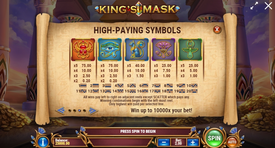 KING'S MASK ทดลองเล่น PLAY’n GO เครดิตฟรี UFABET ฟรีเครดิต